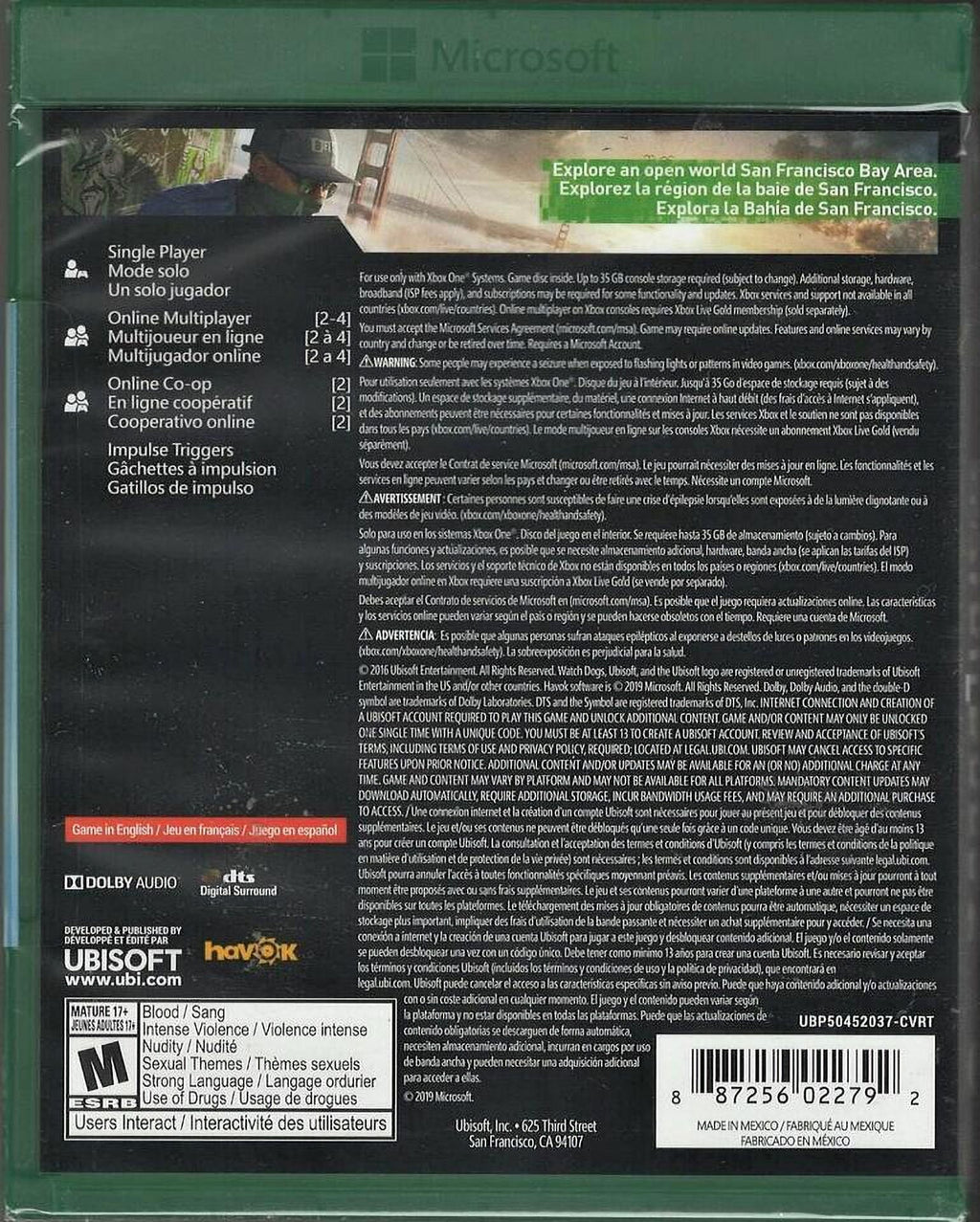 Factory Xbox Sealed 2 Dogs One One, One Xbox US Version) New Watch Xbox (Brand