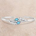Mystic One Opal Size Silversmiths Montana Falls Crystal Women's Cuff Silver Bracelet