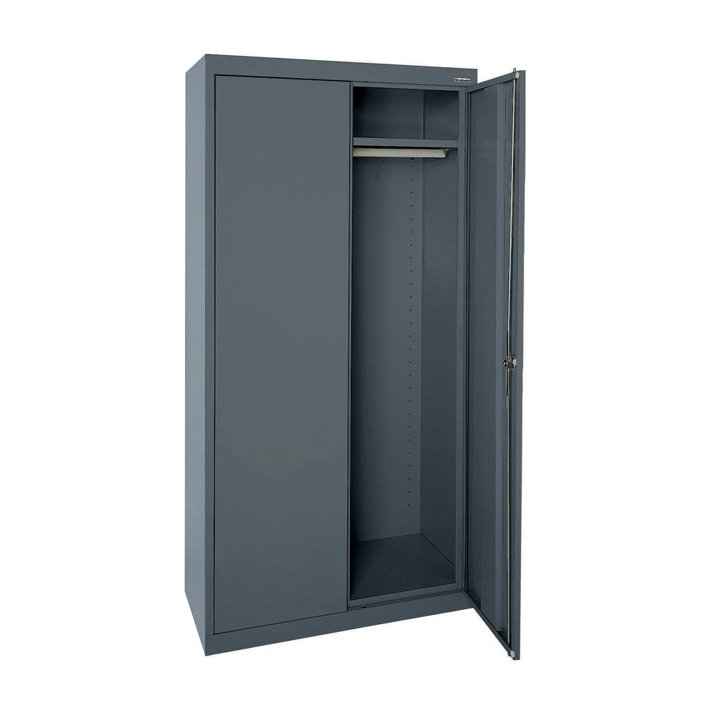 Wardrobe Charcoal Adjustable x 24"D with Cabinet Series x 72"H, Elite Shelf, 36"W