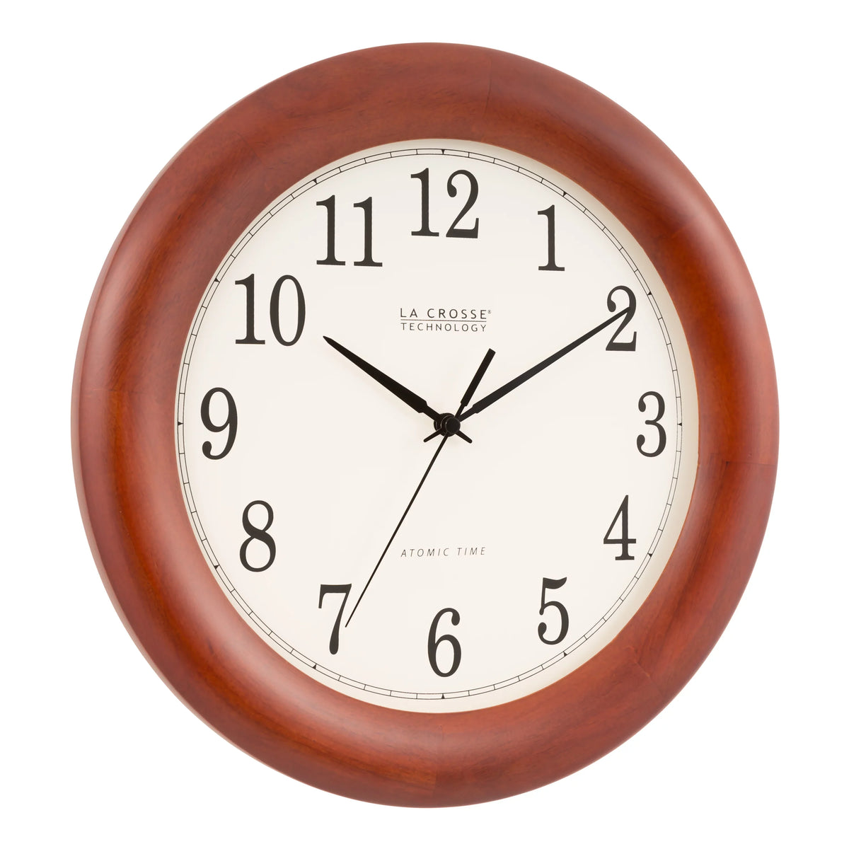 Inch Technology finish WT-3122A-Int La Cherry Analog Clock, 12.5 Crosse Oak Atomic Wood
