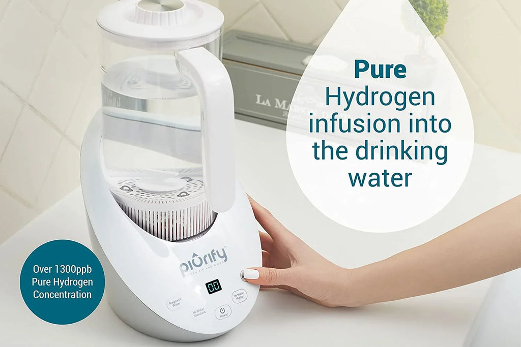 Electrolysis Water Filtered Rich Sulf Water Jug Generator Calcium Hydrogen Alkaline Water with - with Concentrator and Levels PH Balanced Pitcher PEM Purified Technology. SPE Hydrogen and
