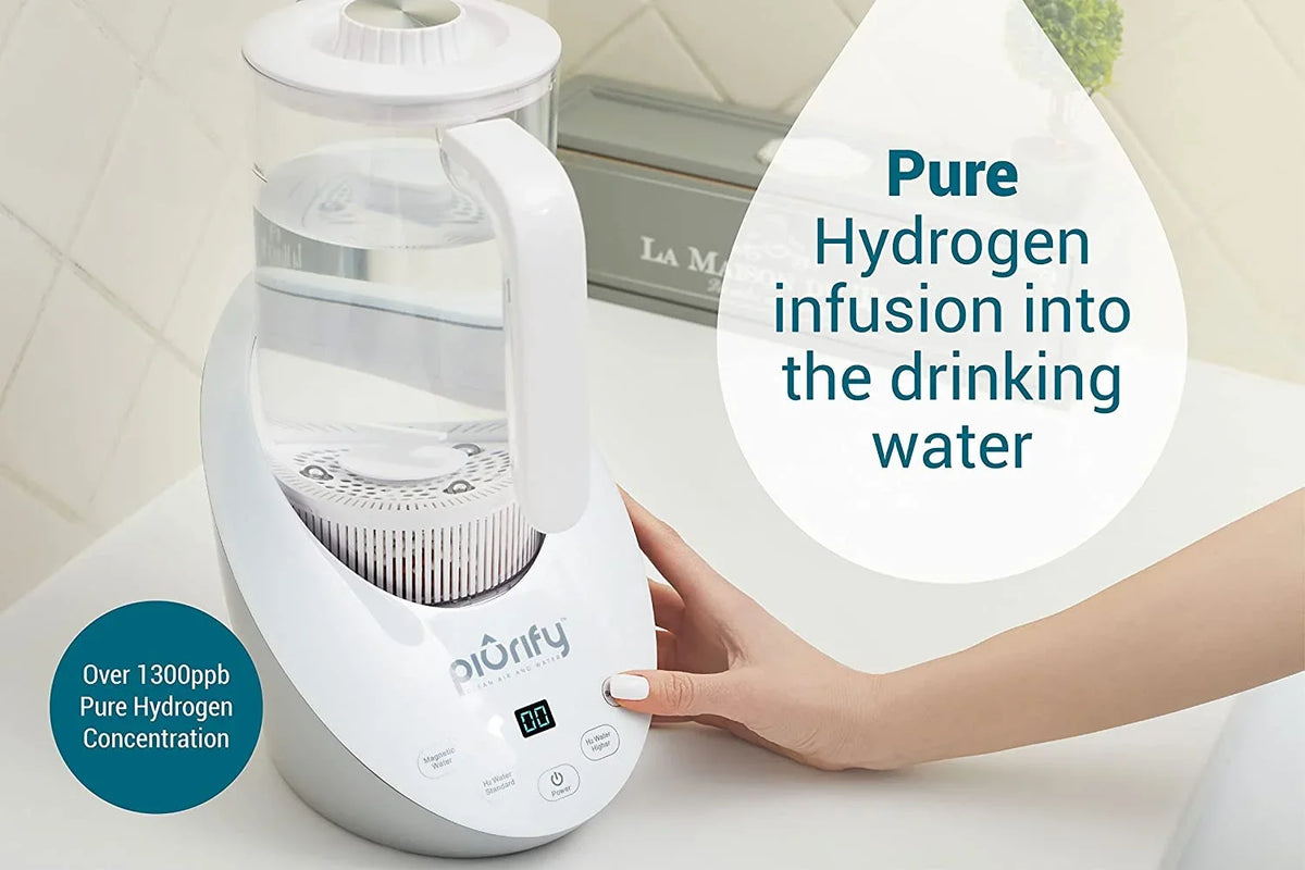 Electrolysis Water Filtered Rich Sulf Water Jug Generator Calcium Hydrogen Alkaline Water with - with Concentrator and Levels PH Balanced Pitcher PEM Purified Technology. SPE Hydrogen and