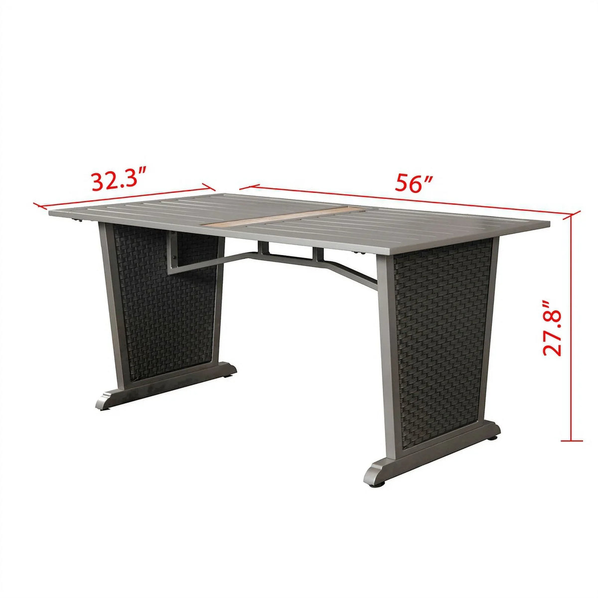 Transfer Gray Brown Table Festival in Dining Outdoor & Patio Thermal Metal
