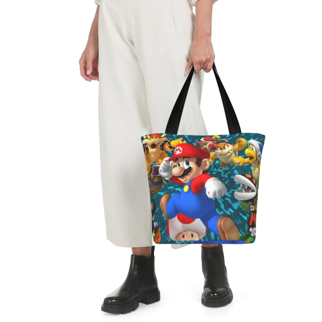 School Land Capacity Women's Business Travel Shoulder Handbag Super For Bag 3D Mario Shopping Beach Large Work Tote