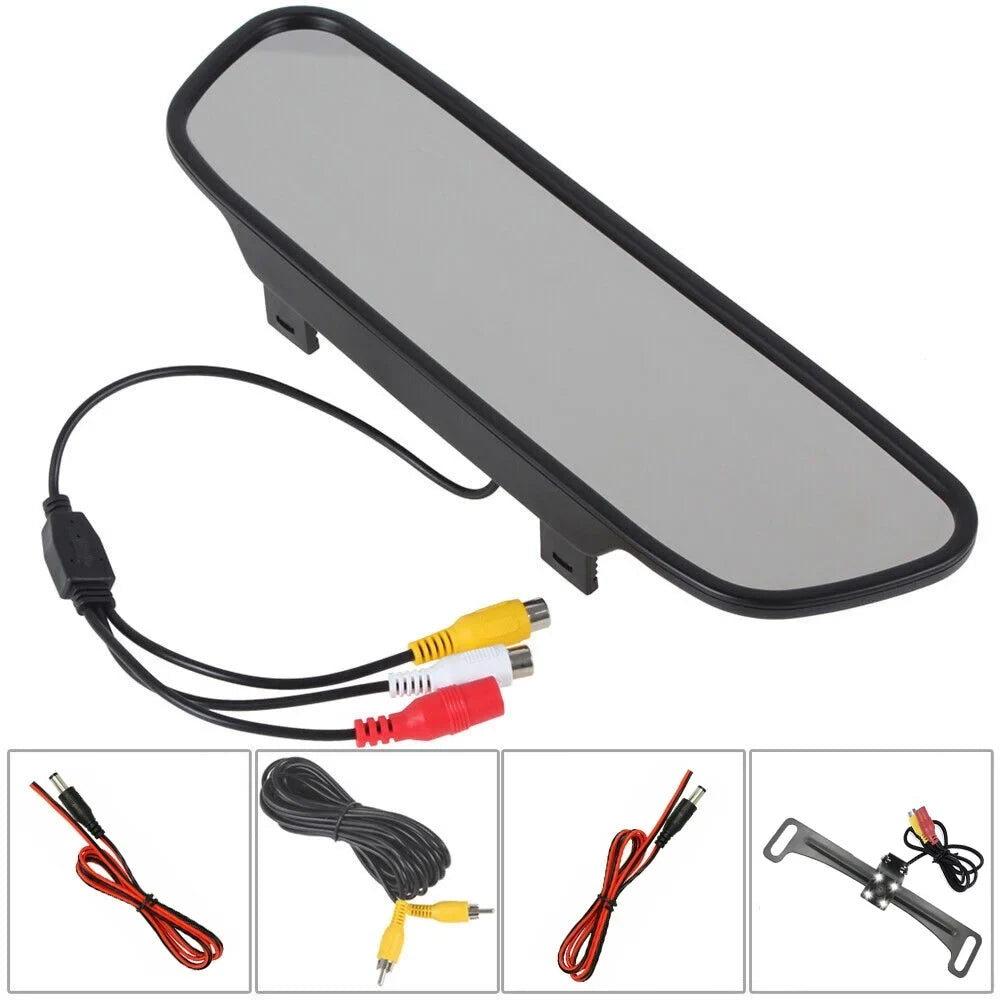 Camera System HD 4.3inch Car License Rear Parking Plate Reverse View Backup Monitor