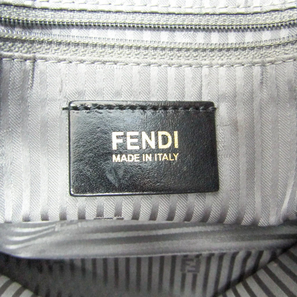 Leather Big Pre-Owned Mamma Shoulder (Good) Fendi Bucket 8BR638 Gray Women's Bag