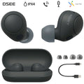 IPX4 Mic Wireless and Noise with Sony WF-C700N Headphones Resistance, Black in-Ear Canceling Box Bluetooth Open Earbud Truly Water