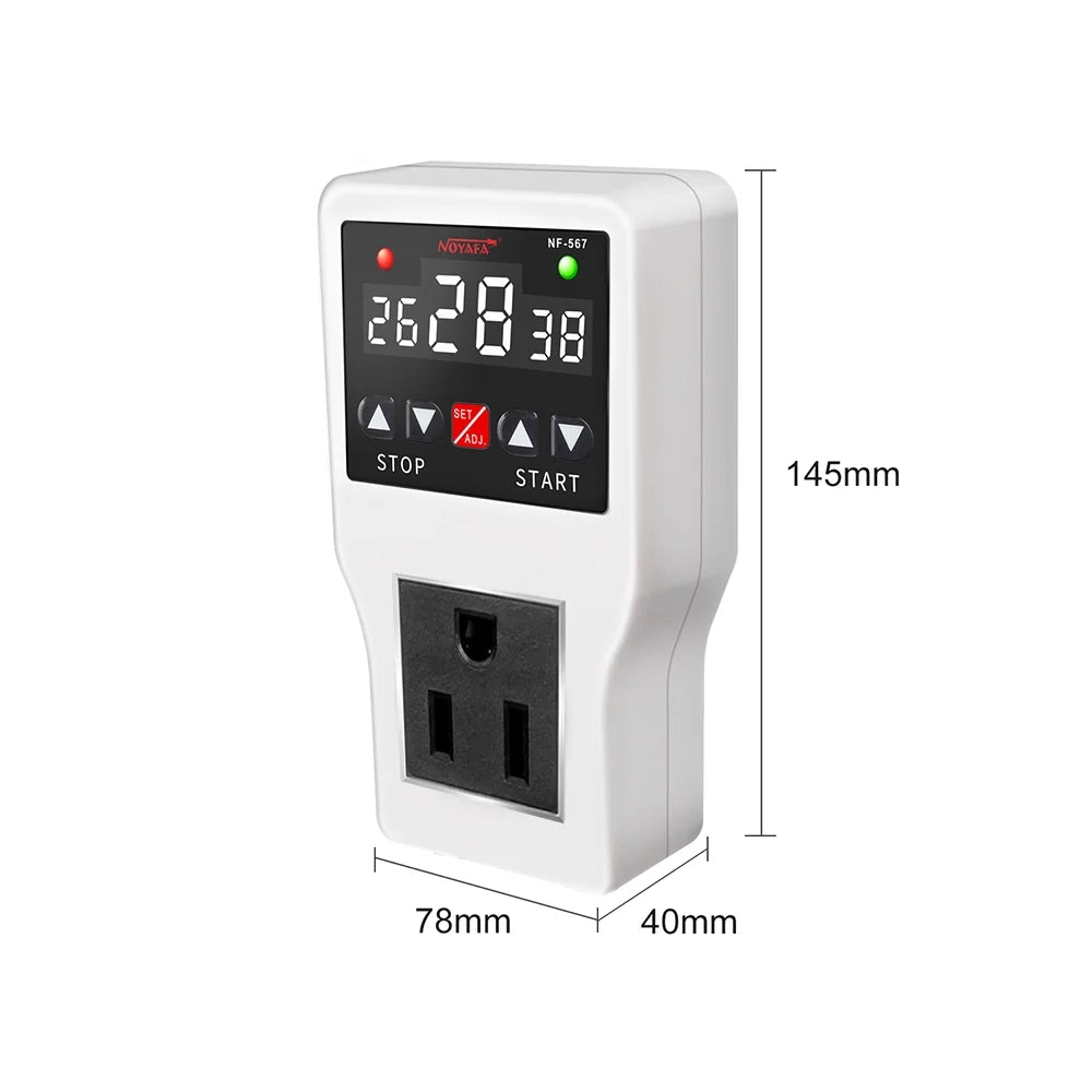 Appliances Ideal NF-567 Timer Digital Controller Plug 800W Switch, Home 10A, Cooling Temperature – Shinysix Thermostat Heating with Sensor Temperature Socket NOYAFA for