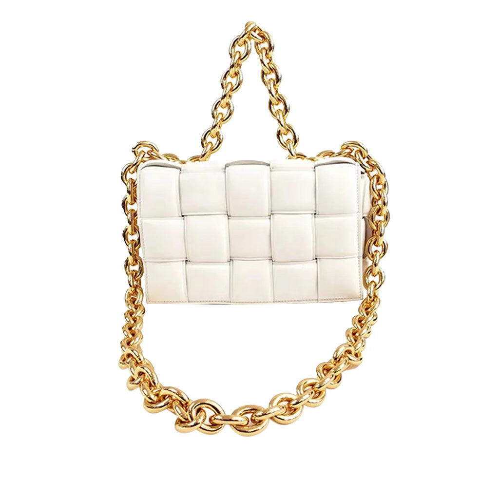 (Good) Padded Cassette Shoulder Unisex White Veneta Authenticated Bottega Pre-Owned Bag Leather Calf