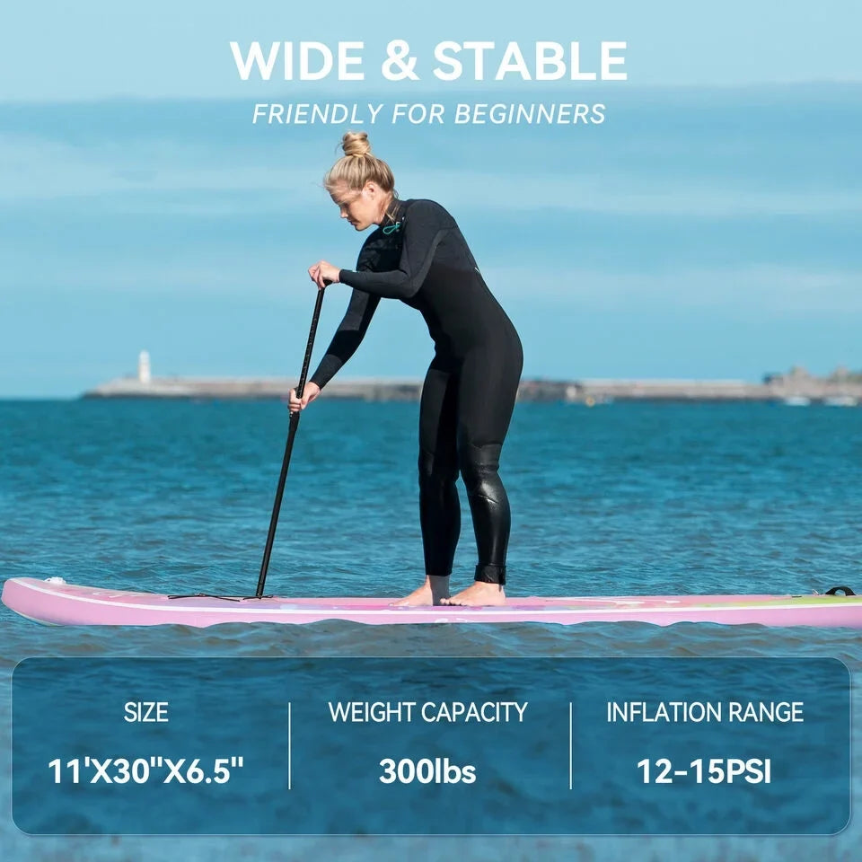 Kayak Inflatable FULLWATT Seat Board Kit Stand Paddle Complete with Surfboard Up SUP 11FT