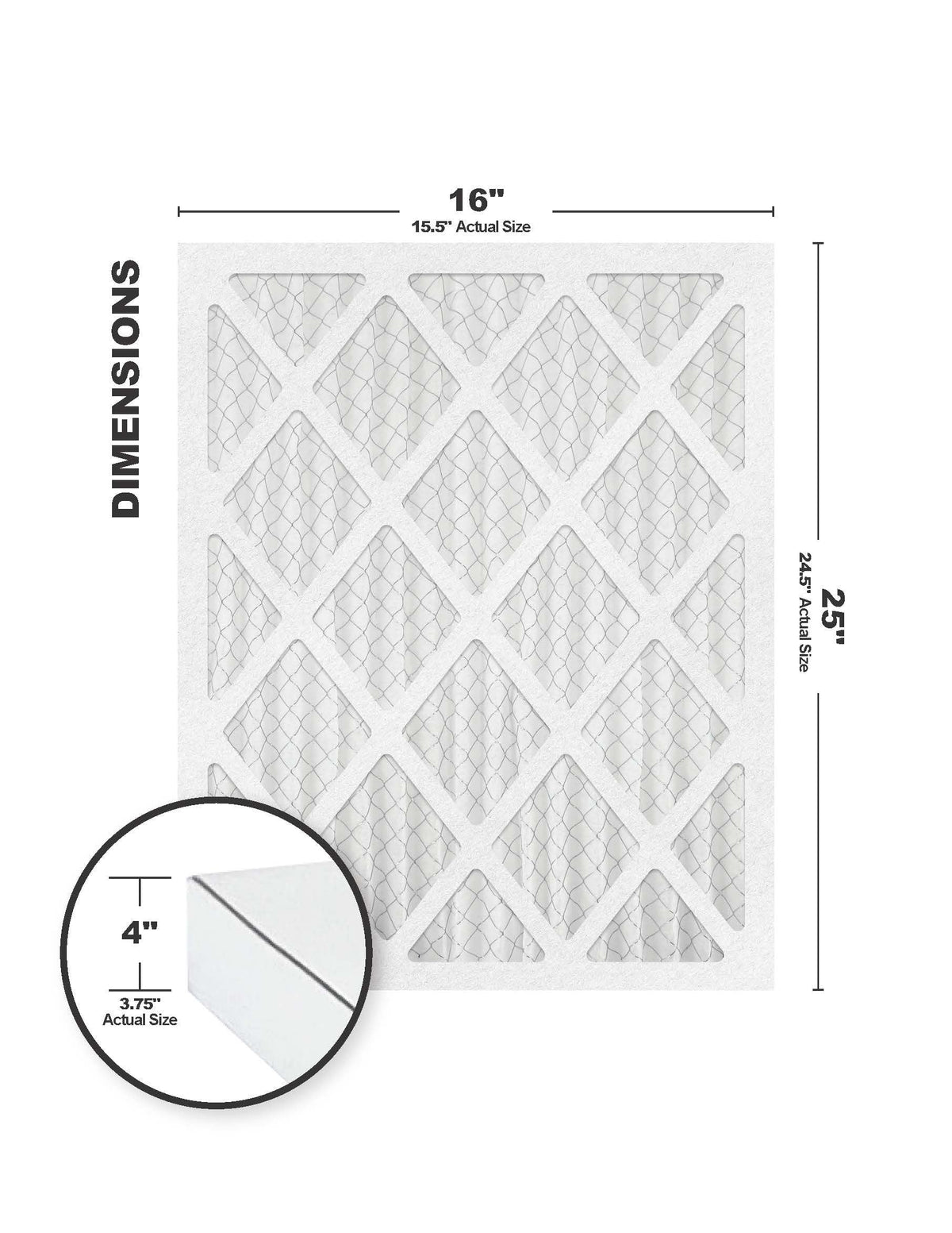 Pack) Platinum 16x25x4 11 Air MERV (6 Accumulair Filters