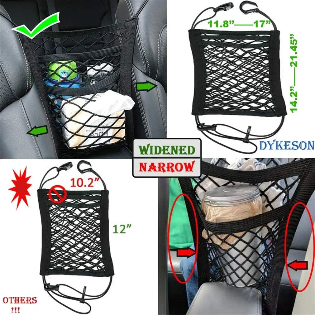 Car Stretchable with SUVs for Auto Barrier Storage Baby and Net DYKESON with Children, Barrier to Mesh Drive Pets Install,Safer 3 Organizer -Easy Safety Universal Layer(M) Pet Bag Dog Cars,