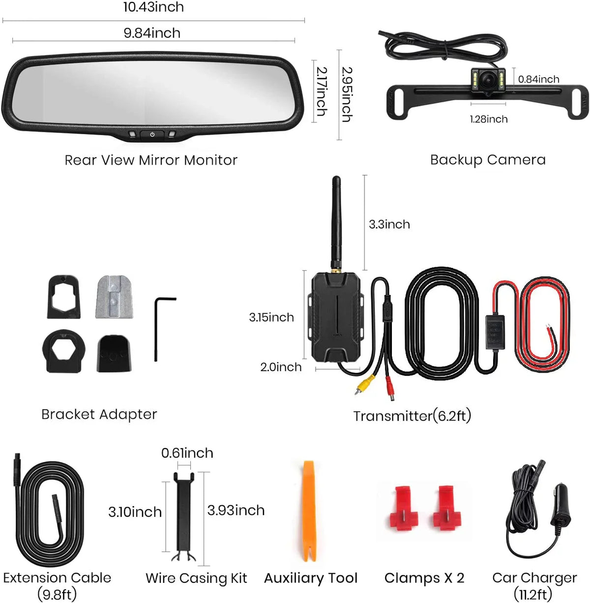Wireless Interference, for OEM Backup Waterproof Back 68 IP Car/Trucks, Upgrade Super T1400 No Wiring, Vision Camera Night Camera AUTO-VOX Look No Up