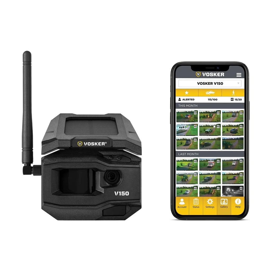 Cellular 1202 Nation VOSKER Solar-Powered Camera LTE V150 Security Wide Network) Outdoor (US