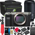 &Dual RXD A047 &Kit Card+ Accessories Battery Extra Body Tamron + Charger+ Bag Di F4.5-6.3 a7C Full Tripod Gear with III Sony Camera Bundle 70-300mm Mirrorless Lens ILCE-7C/S Deco Frame 64GB Silver +