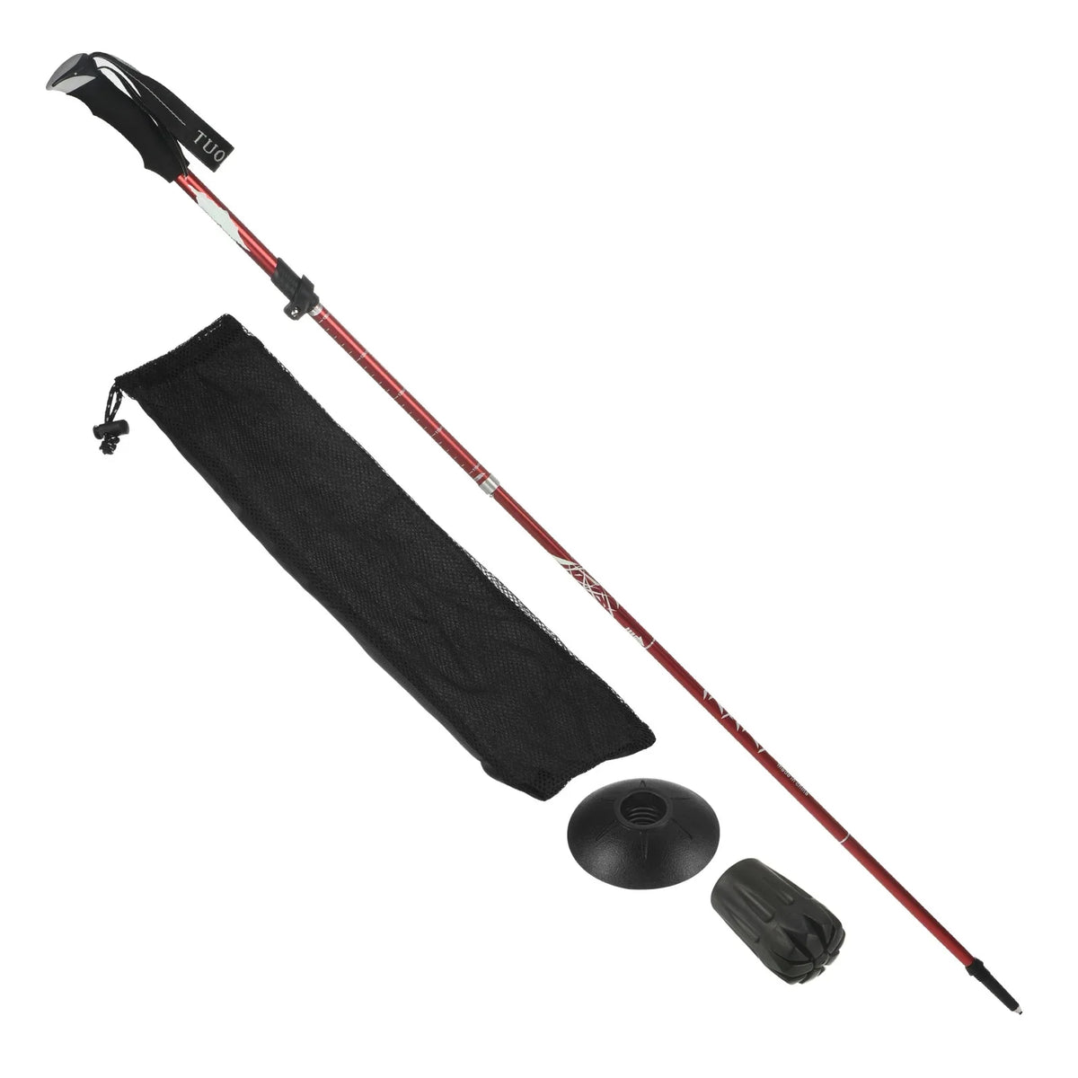 Collapsible Pole Hiking Trekking 51 Red Poles, Inch Aluminum Alloy, Uxcell
