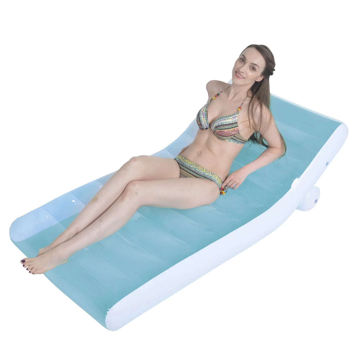 Pool and Blue Inflatable 66.5" White Float Central Lounger Pool