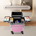 Miumaeov Trolley Professional with Storage Makeup Cosmetic Train 4-Tier Rolling Wheels Organizer Case Makeup