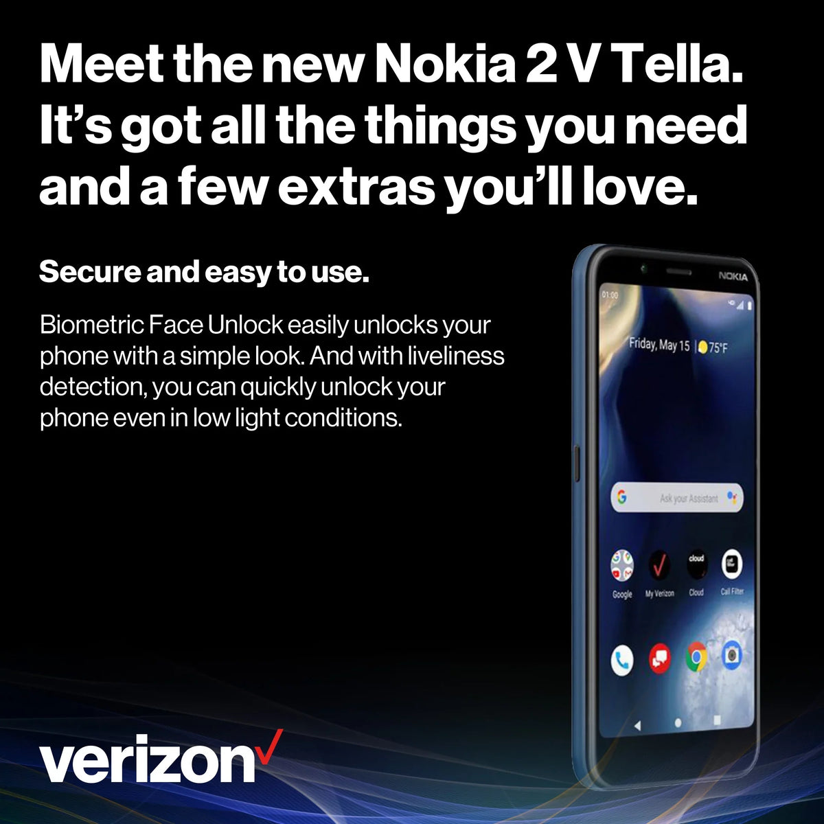 Prepaid Nokia 2V Cell Verizon Tella Phones