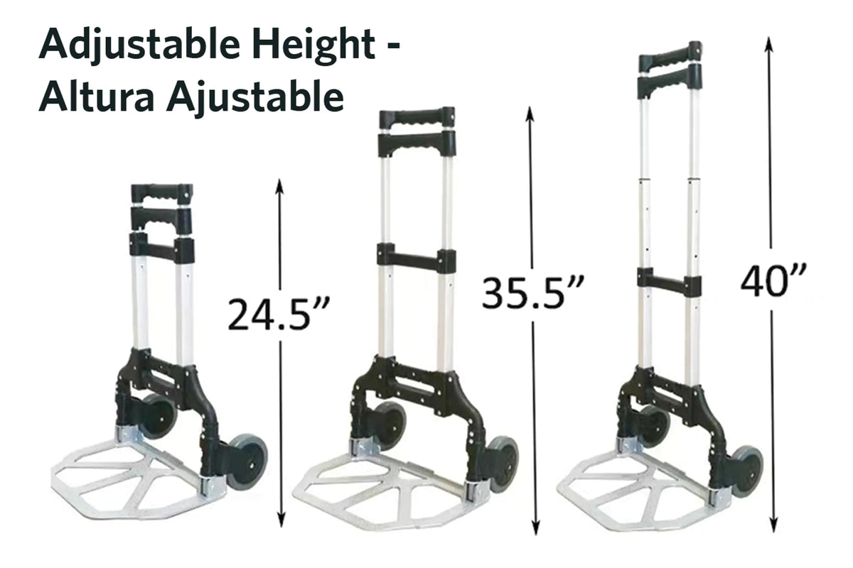 Height Luggage LC1800 Folding Adjustable Silver/Black Cart, EUROSTAR
