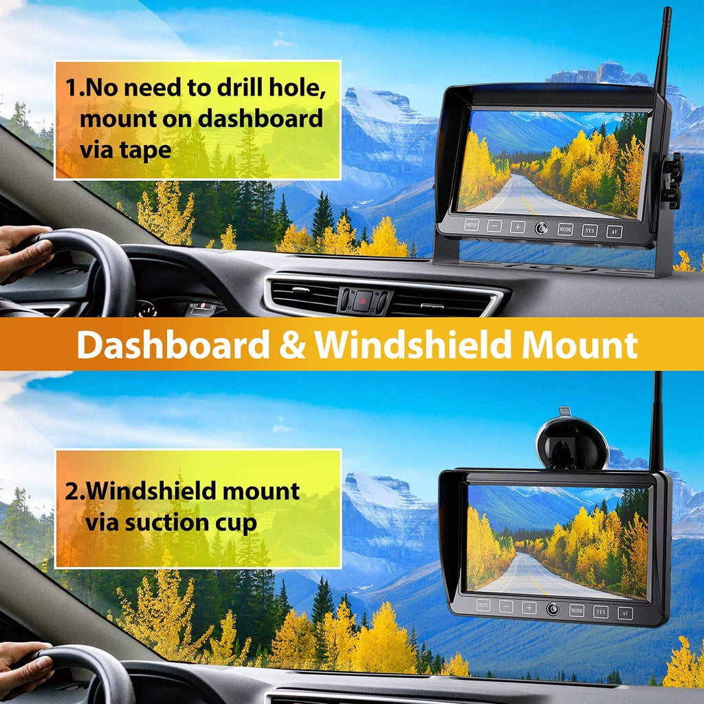 DVR Wireless Trailer, Camper, Pickup Monitor Xroose for RV 7” Rear + Range Button Camera Backup Long View Truck Extra 1080P with Signal Touch Camera CM1 Monitor Kit Recorder Motorhome for