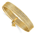 Beautiful w/ Textured 14K Bangles Slip-on 7 Dangle Set of Heart