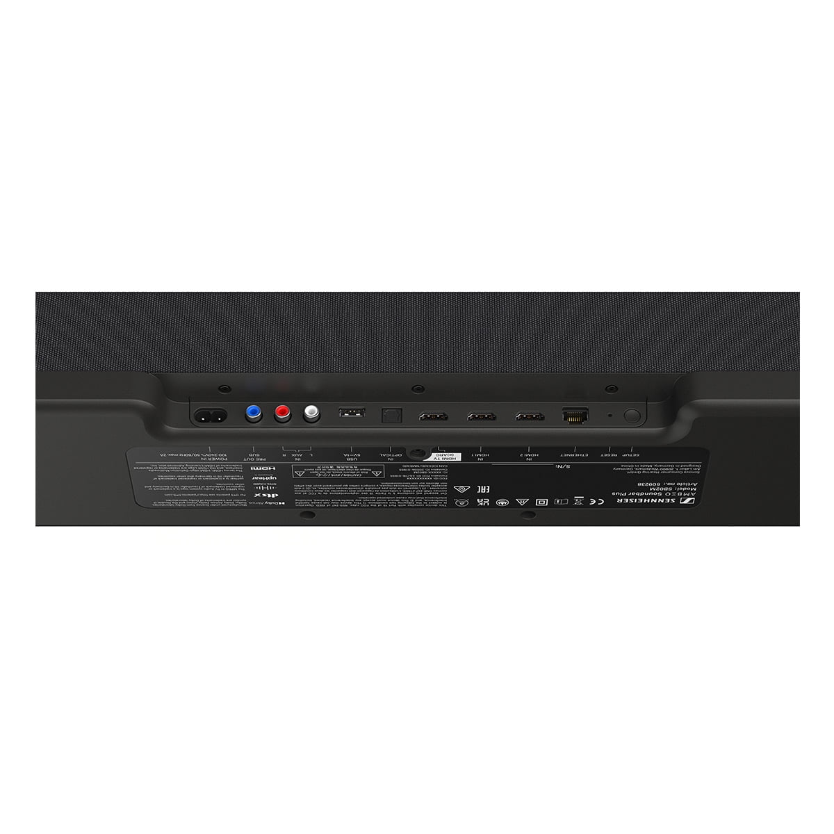 DTS:X Ambeo Soundbar AMBEO Sennheiser 8in Sub and 350W Atmos with Soundbar 7.1.4 Bluetooth Subwoofer Wireless Channel Plus Dolby with with