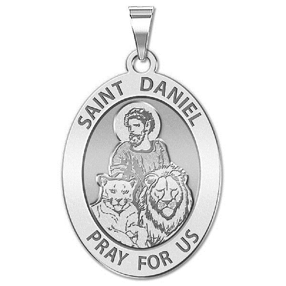 Adult-1/2x2/3 Religious Medal Oval Necklace Yellow Picturesongold.Com 14K Pendants Daniel Gold Saint