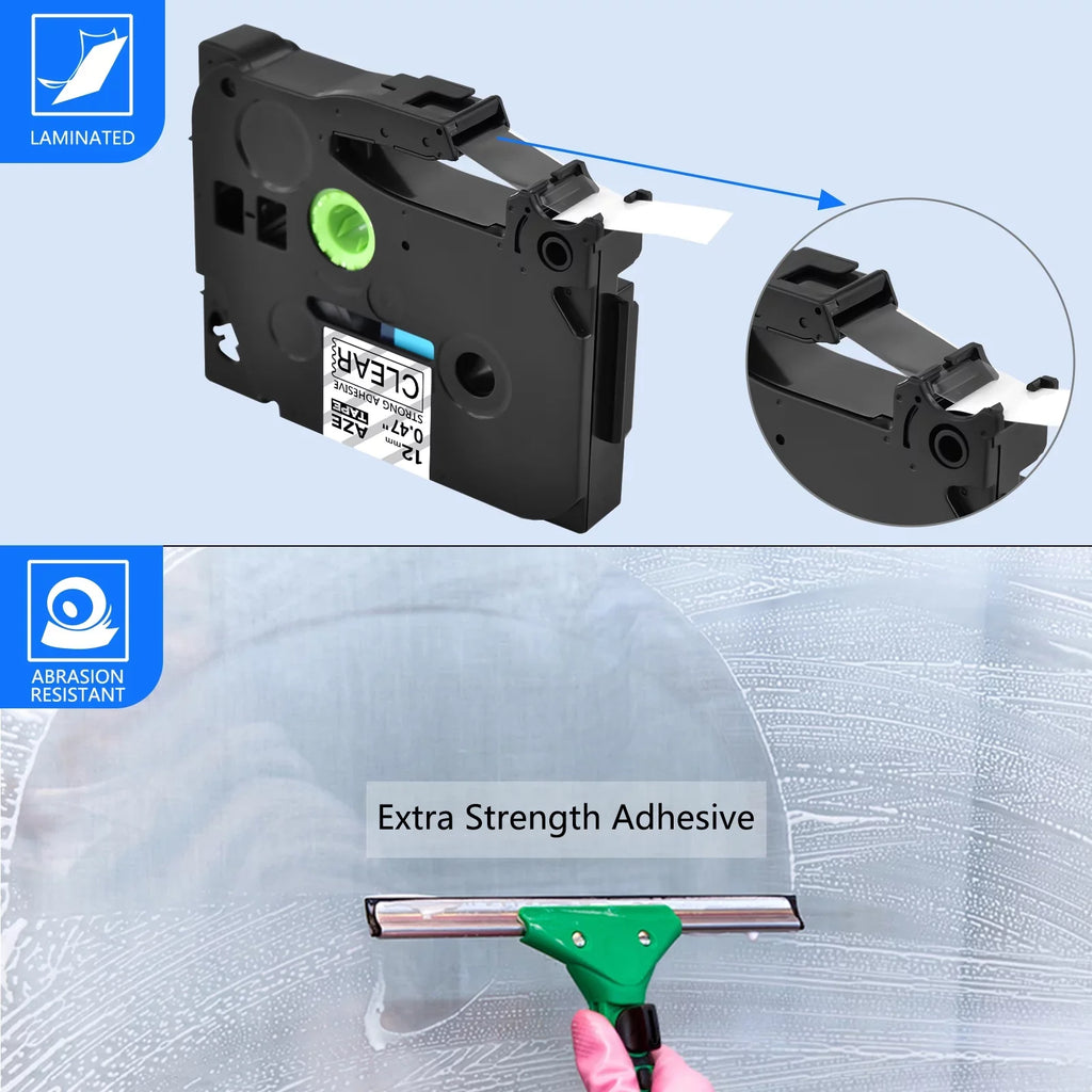 TZe Strength Label TZe-131 TZe-S131 Clear TZ-131 P-touch Tape on TZ Extra Brother 12mm GREENCYCLE for Compatible Black 20PK TZ-S131 Laminated
