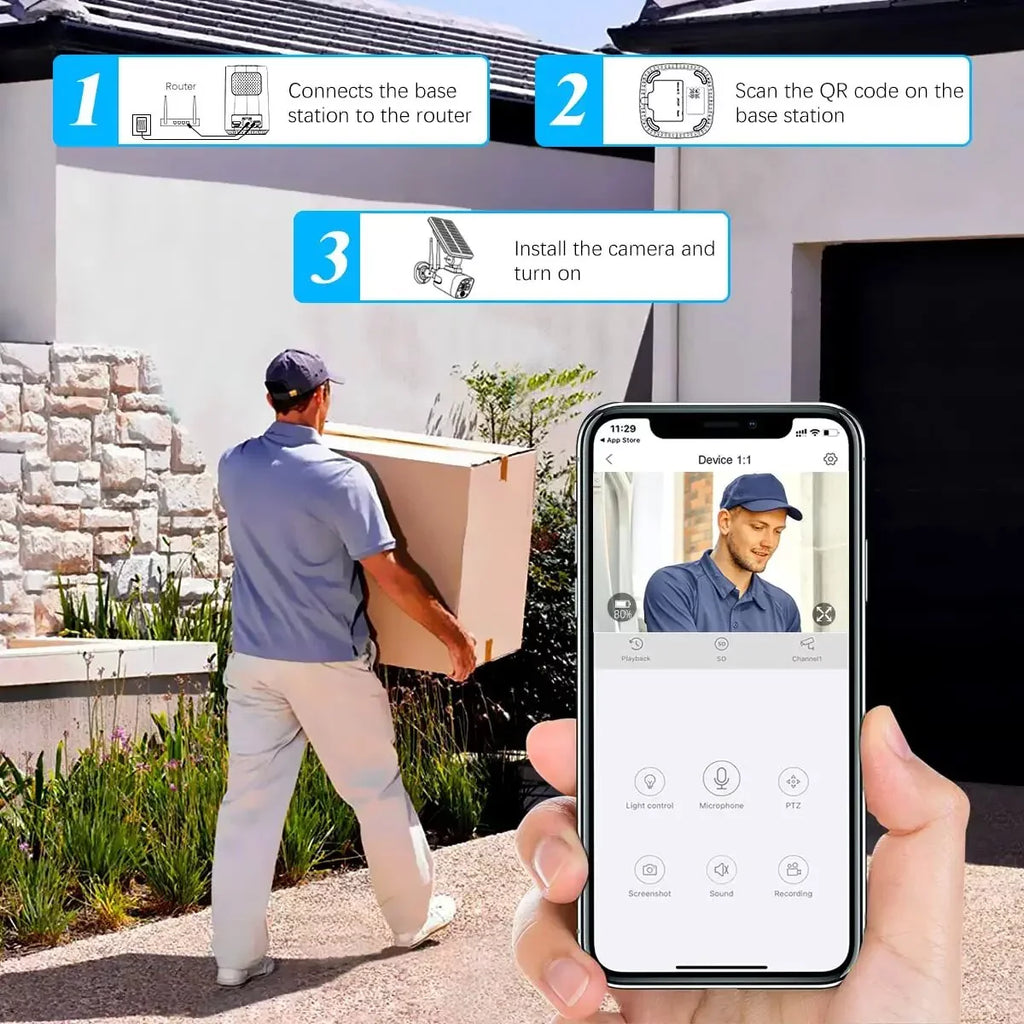 pre-installed 2TB Security {100% Solar 2K Wire-free Home 6pcs 8-channel system, OOSSXX 3.0MP System}, by Drive Wireless solar Camera Surveillance with Hard NVR, cameras