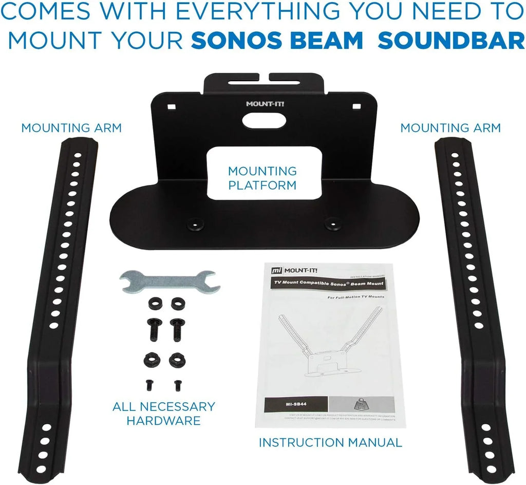 Shelf - VESA Kit Mounting Sound Pattern Mounting Soundbar Bracket for Mount Beam Compatible Sonos with with 200mm Speaker Mount-It! 600mm Televisions | TV Bar