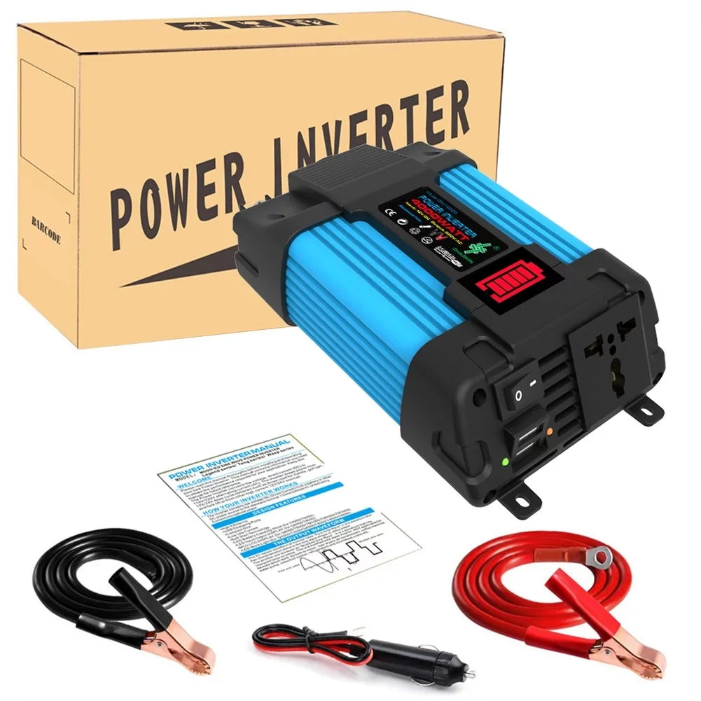 2 DC Wave Sine 12V To Inverter LCD Power Pure Display USB Car 4000W 110/220V AC