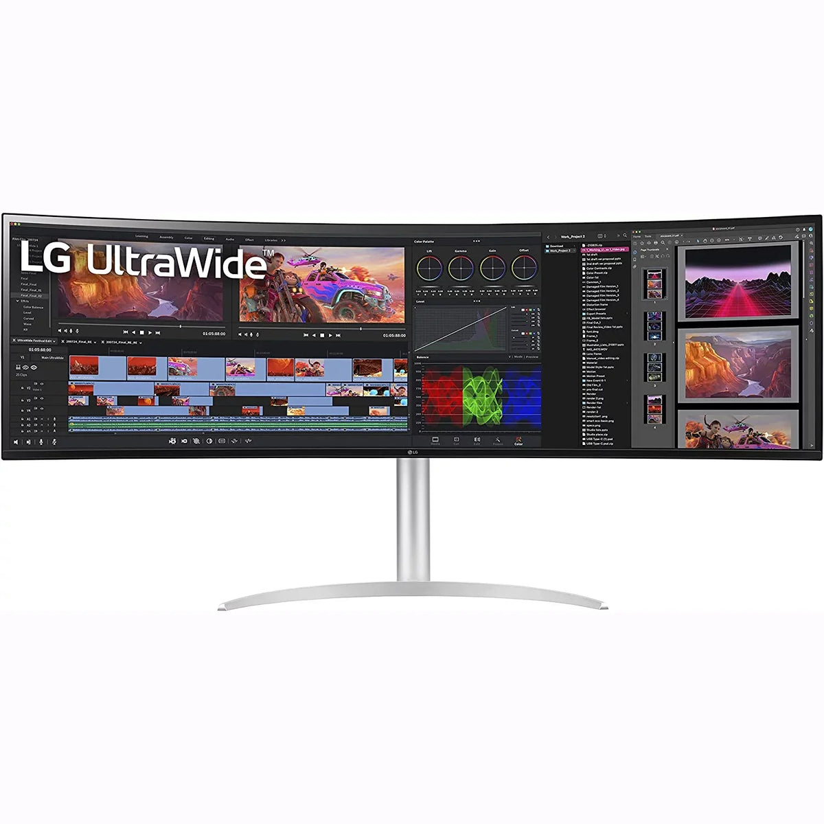 x USB Monitor, Curved AMD (5120 Type-C, Premium 2.1 Pro, 49WQ95C-W Nano 32:9 NVIDIA HDMI Adjustable FreeSync Open & DQHD UltraWide G-SYNC Compatible Tilt/Height/Swivel and 1440) LG IPS Box 49"