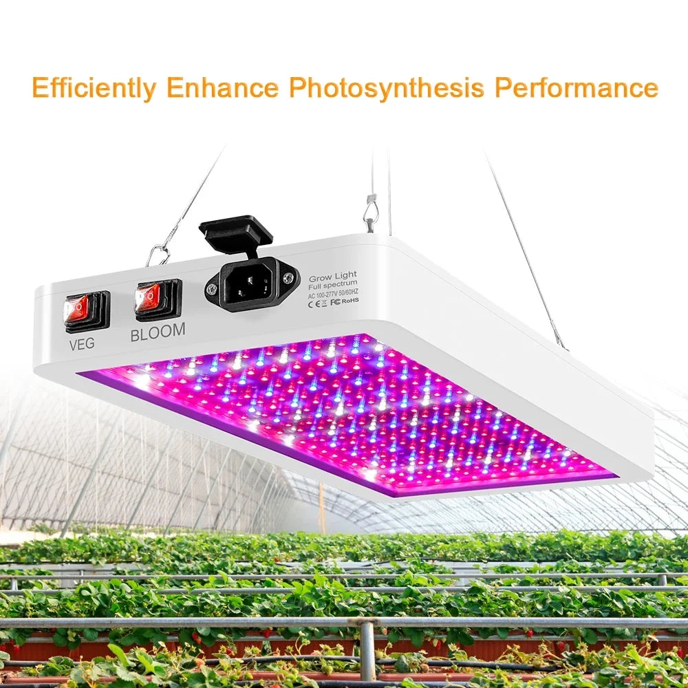 Switch Plants Seedlings Growing Grow for Waterproof 2000W for and IP65 Indoor Full Lamps Plant Spectrum 312 LED Veg Bloom Greenhouse Hanging Andoer Flowers LEDs Dual Light