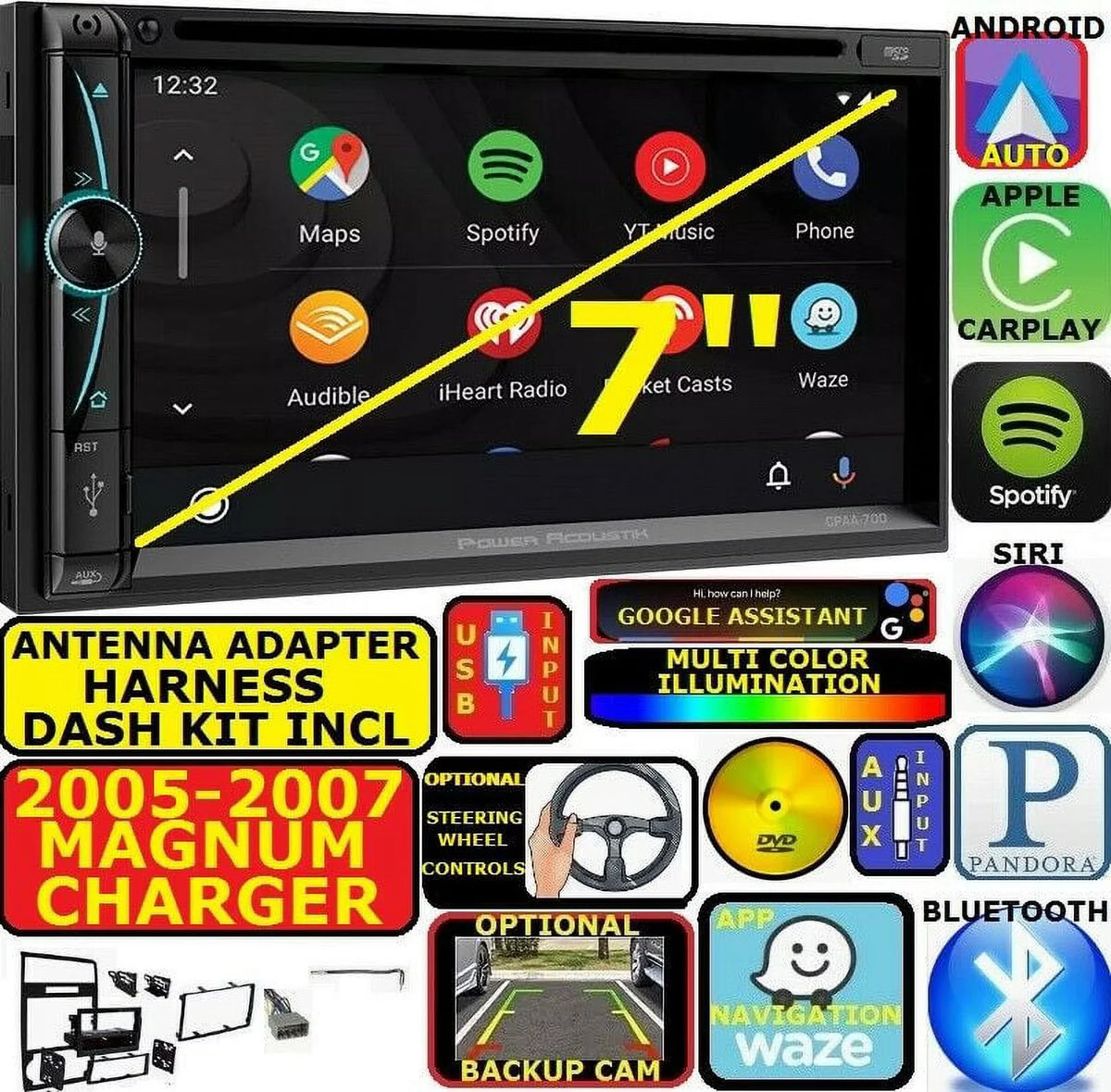 GPS 2005-07 ANDROID DODGE APPLE CHARGER NAVIGATION CARPLAY SYSTEM MAGNUM