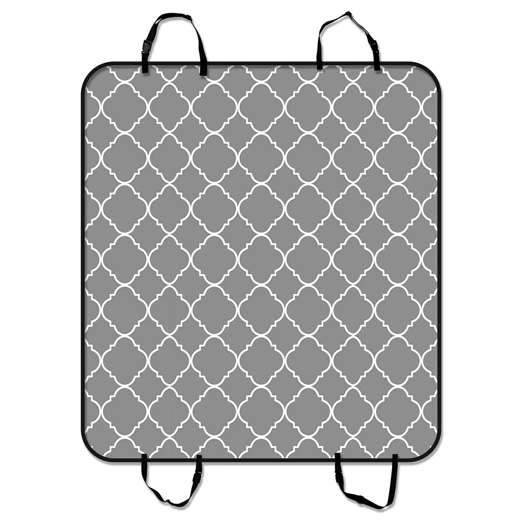 Seat Seat Cargo Hammock Light For SUV 54x60 GCKG Mat Mat Dog Grey Quatrefoil Pet Pattern Trunk inches Cars Car Trucks Cover and Car Mat