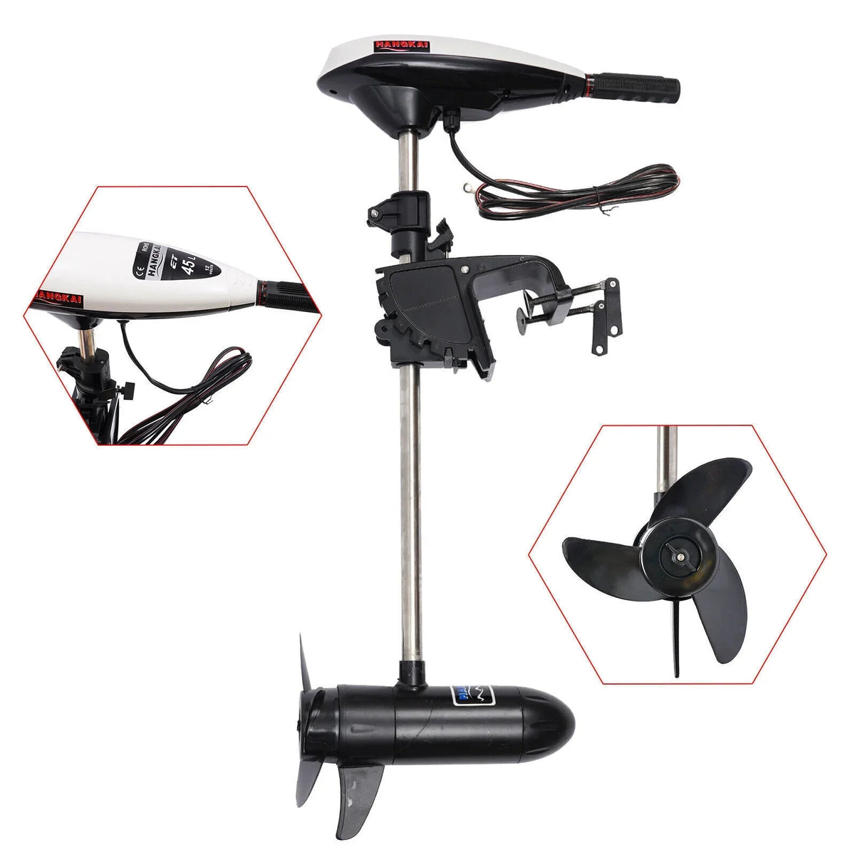 45LBS 12V Motor HANGKAI Trolling Duty Heavy Outboard Engine Boat Electric Motor