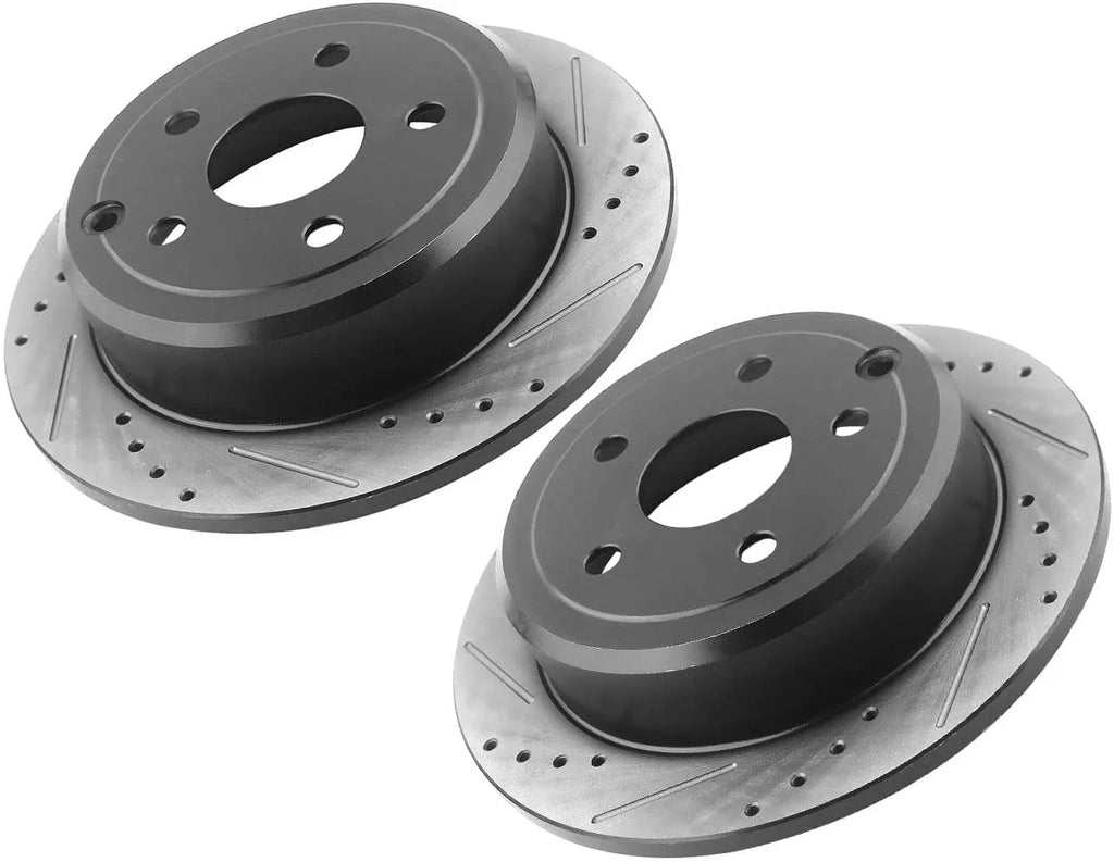 with Compatible Brake 262mm Lancer 200 Avenger Rear Mitsubishi Brake Slotted Rotor Patriot, Sebring, Dodge Afa Chrysler Caliber, Compass Motors Rotors & Drilled Jeep