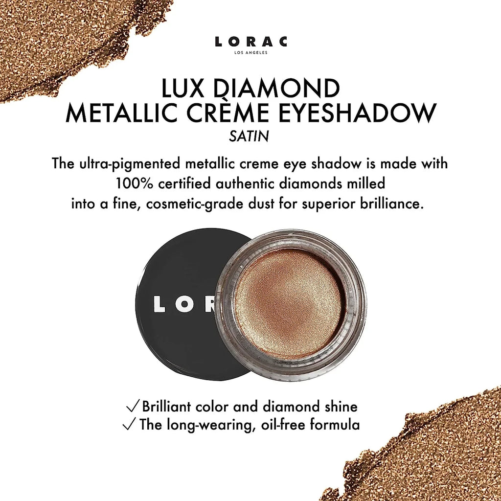 Brown Suede Eyeshadow | Diamond | Crème LORAC Shadow Lux Shimmer Eye Metallic Powder