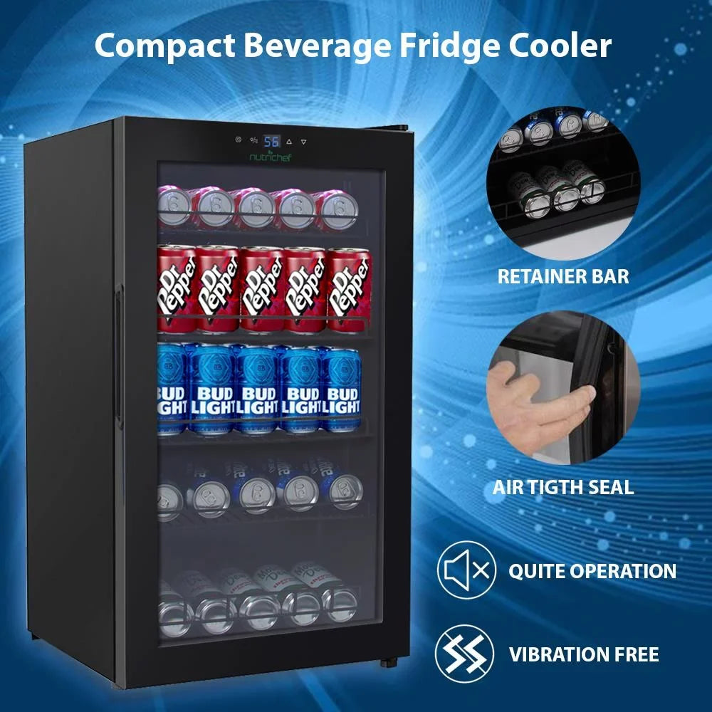 x 34.7’ Refrigerator (132 20.1’’ Can Beverage Nutri Can Cooler, 18.5’’ Chiller Fridge Capacity), Chef Compact x Beverage