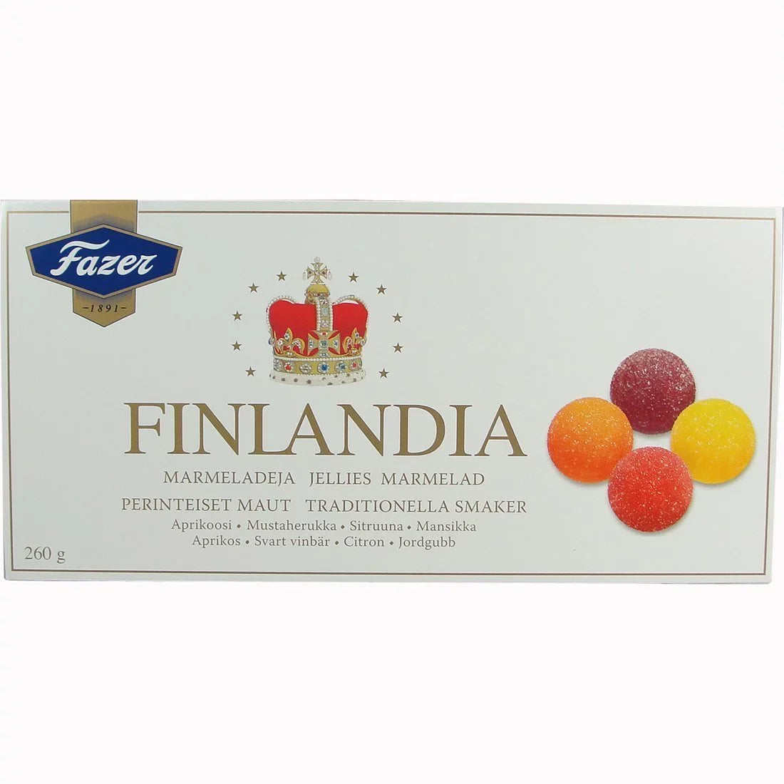Jellies 9 Fruit Karl Finlandia or Fazer Gr Oz 260