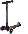 Adjustable Height, from Scooter Light with Wheels Bearing, Push to 3 Up 4 Boys 12 3 AEBC-9 Collapsible Scooter for Toddlers Girls Years Kids Portable Old(Black) Kick
