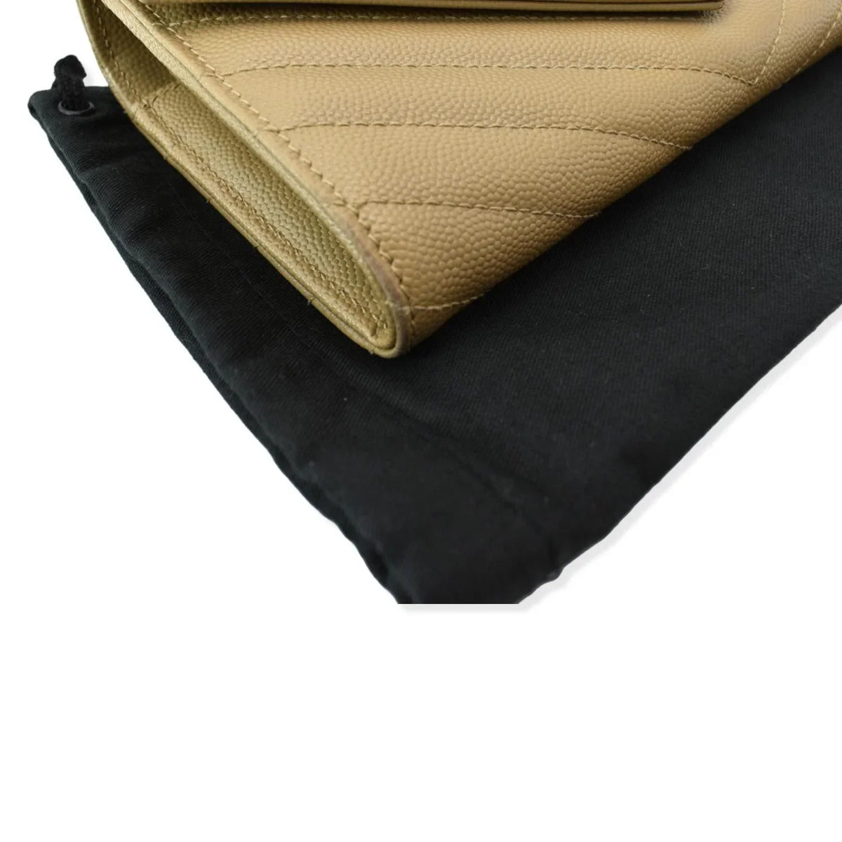De SAINT Pre-owned Grain Beige YVES LAURENT Monogram Poudre Wallet