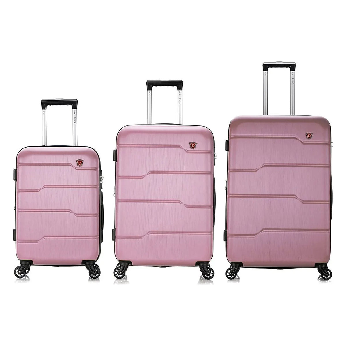 Gold (DKRODSML-ROS) 3-Piece DUKAP Set Plastic RODEZ Luggage Rose