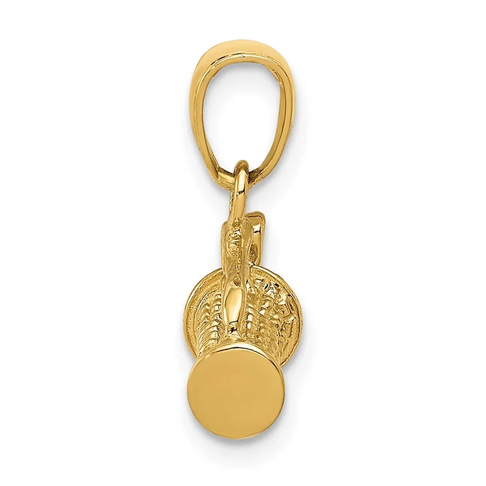 Yellow for with Women Pendant 3-Dimensional Golf (L-16 mm,W-14 Auriga 14K Gold Bag Clubs mm) Charm Polished