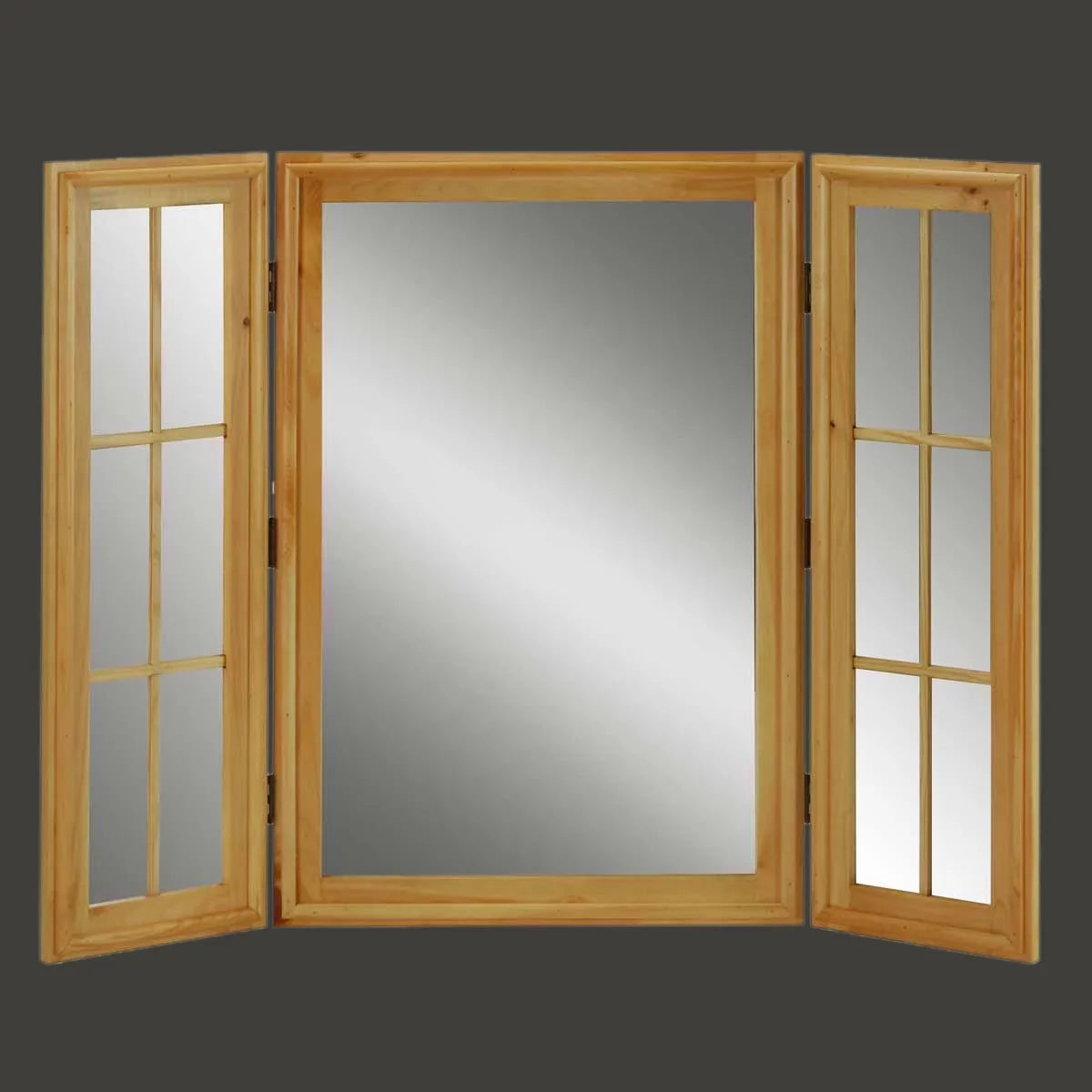 Mirror Renovator's Supply Windowpane | Vanity Vintage Pine Country Triple