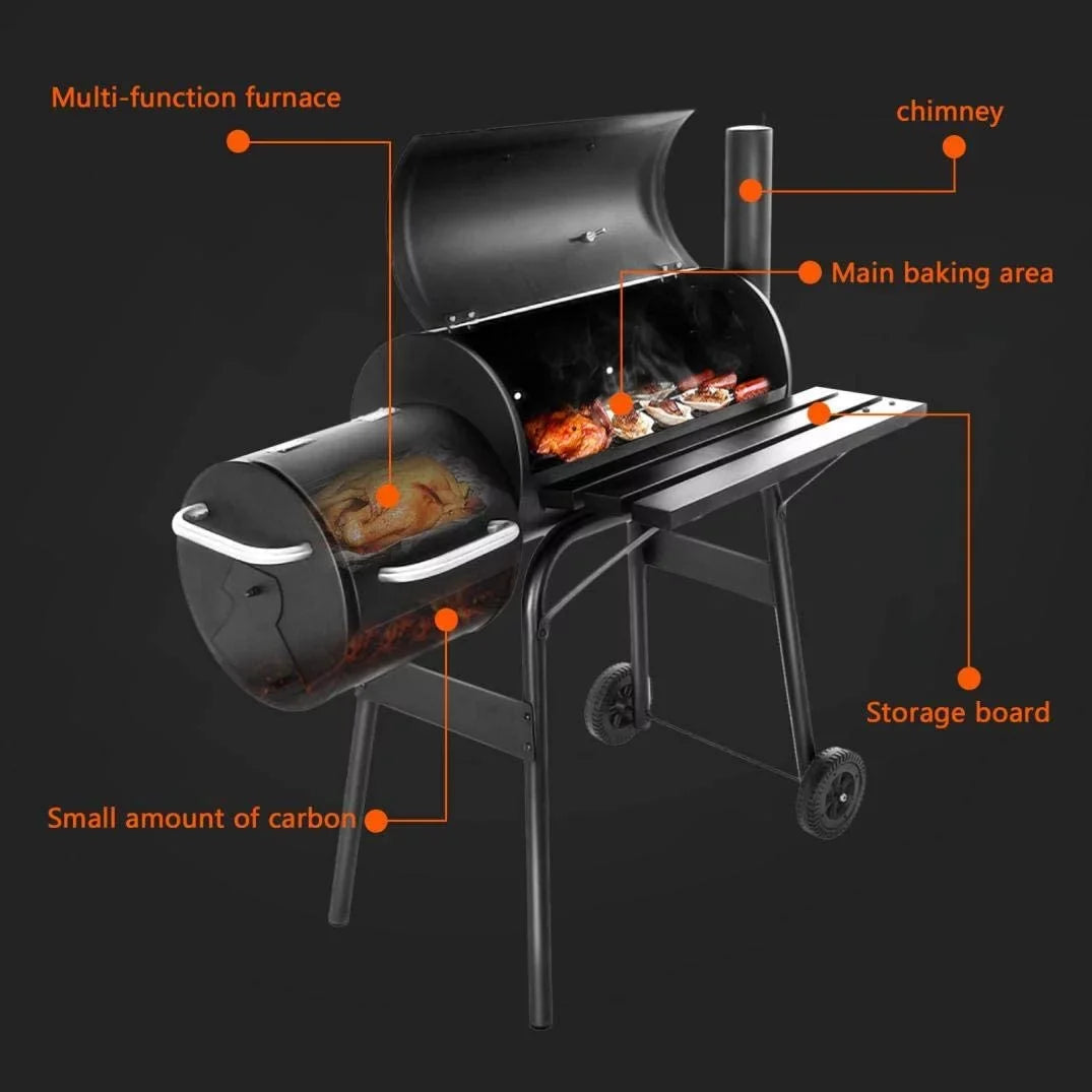 BBQ Outdoor Meat Charcoal Pit Barbecue Vebreda Smoker Grill Cooker Backyard