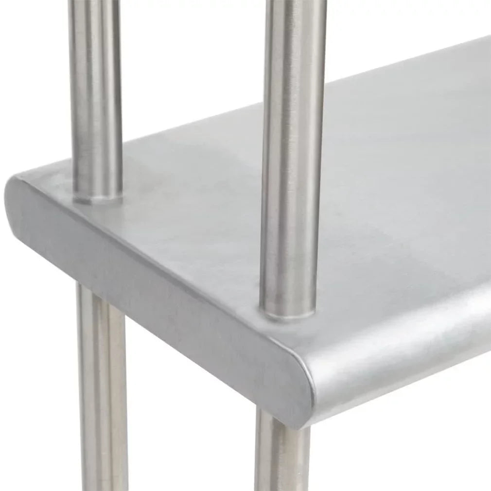 Steel Work 12" Table Double Kitchen x & Two Table 14" Wide Shelving Tier Overshelf | Shelves Prep With Metal Combo 60" | Stainless