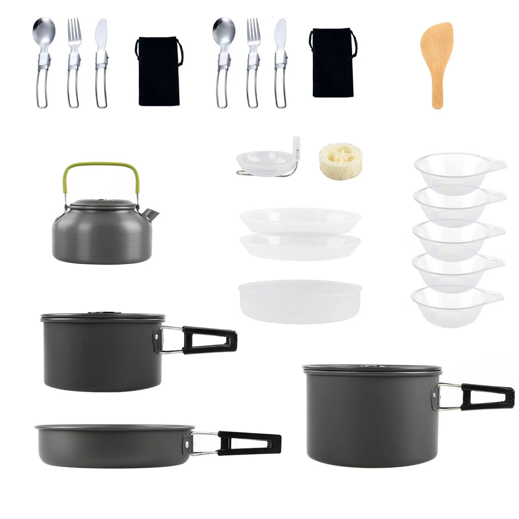 Kettle Pan Cookware for Backpacking Kit with Yabuy Non-Stick Set and Hiking Camping Pot Mess Camping
