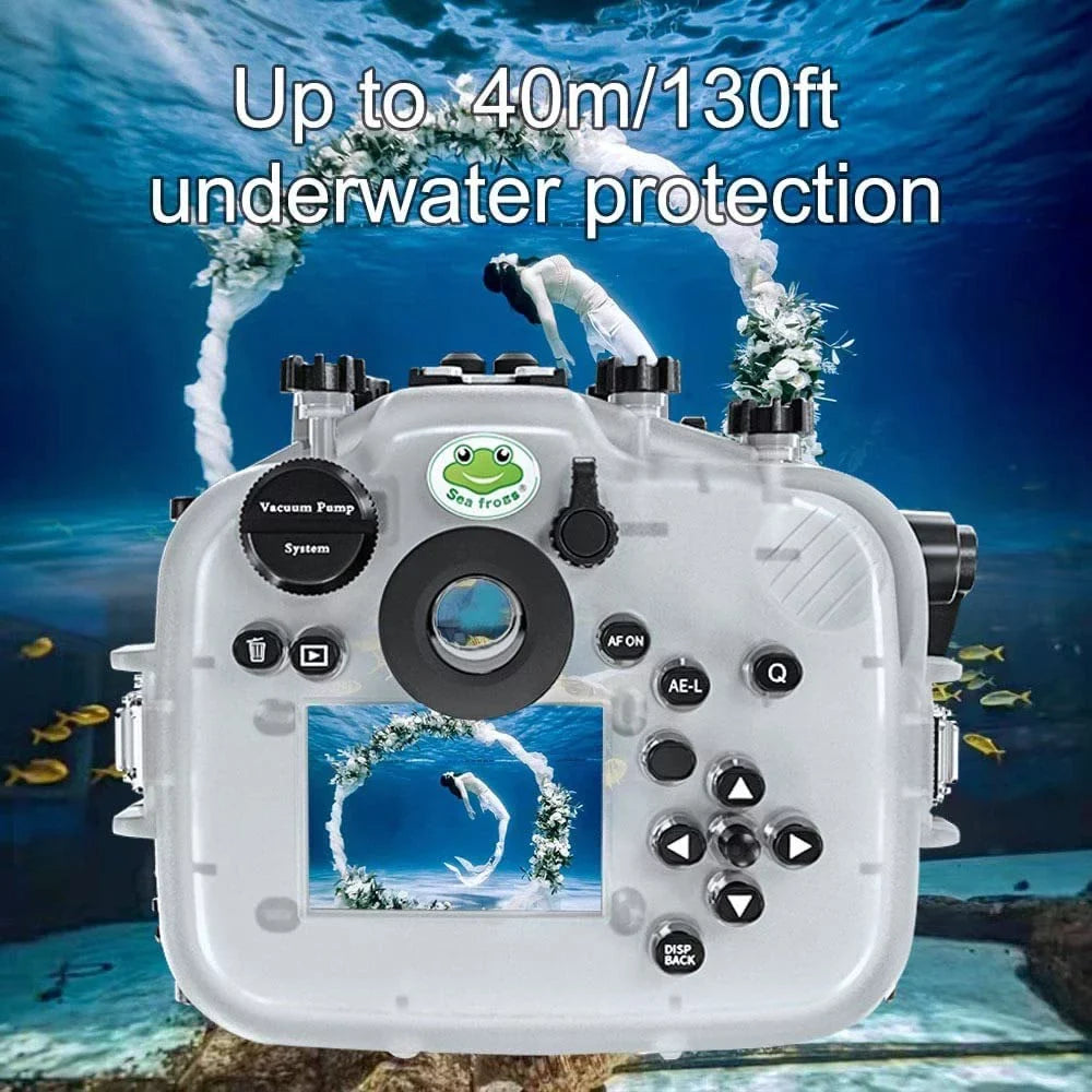 X-T4 for Scuba Seafrogs Flat Camera Port Case Waterproof Fujifilm w/Short Underwater Fuji [40M/130FT] Housing xt4